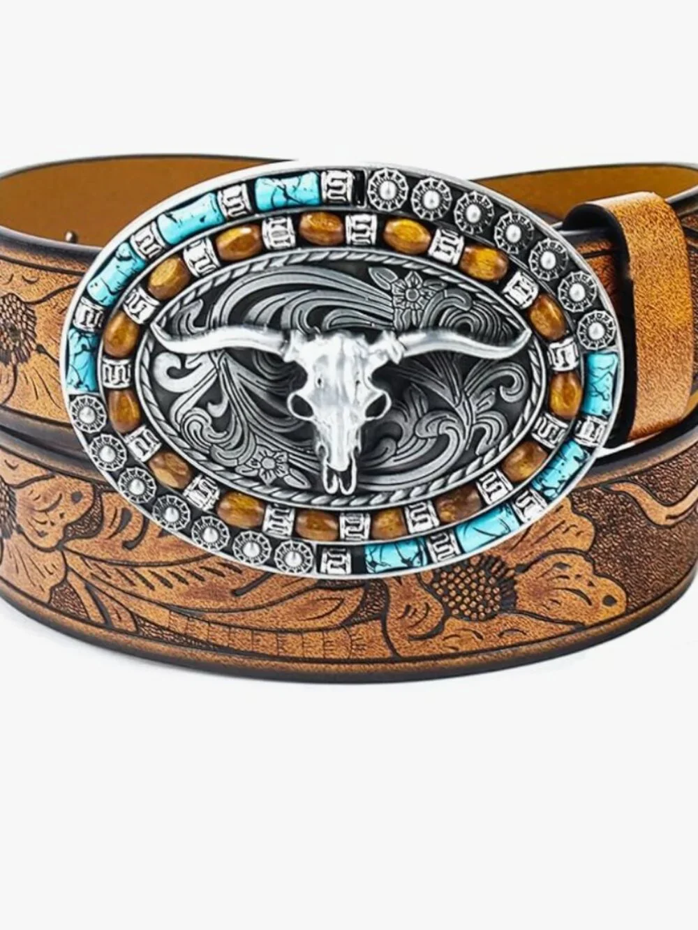 Western-Cowboy Wide Leather Belt Buckle
